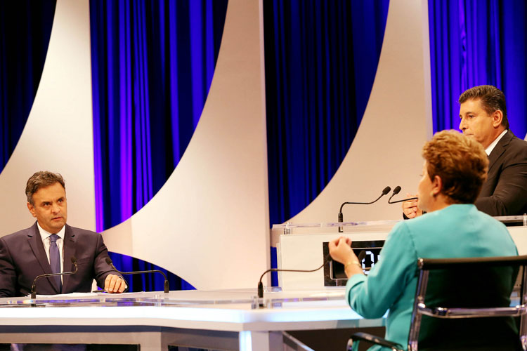 Aécio e Dilma no debate de baixo nível do SBT | Foto: divulgação