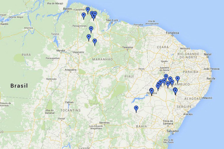 O Polígono da Maconha compreende 13 cidades do sertão pernambucano e baiano. Mais ao norte, desponta outro polo produtor no Maranhão e Pará.