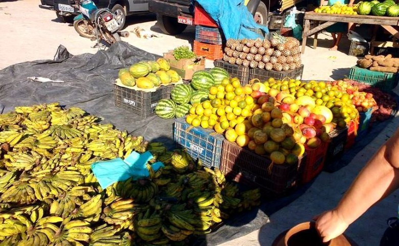 Frutas, verduras e uma grande variedade de produtos estão sendo comercializados na primeira feira da cidade de Casinhas (Foto: Josicássio Leal/Divulgação)