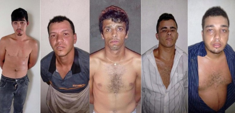 Criminosos presos na Delegacia da Polícia Civil