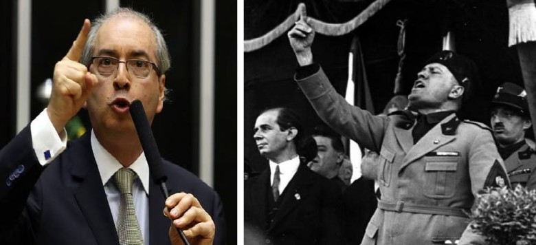 O Presidente da Câmara, Eduardo Cunha, e Benito Mussolini: coincidência ou triste realidade?