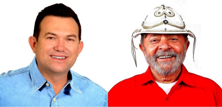 À esquerda, o ex-prefeito Flávio Nóbrega e à direita, o ex-presidente Lula | Foto: Montagem/Facebook